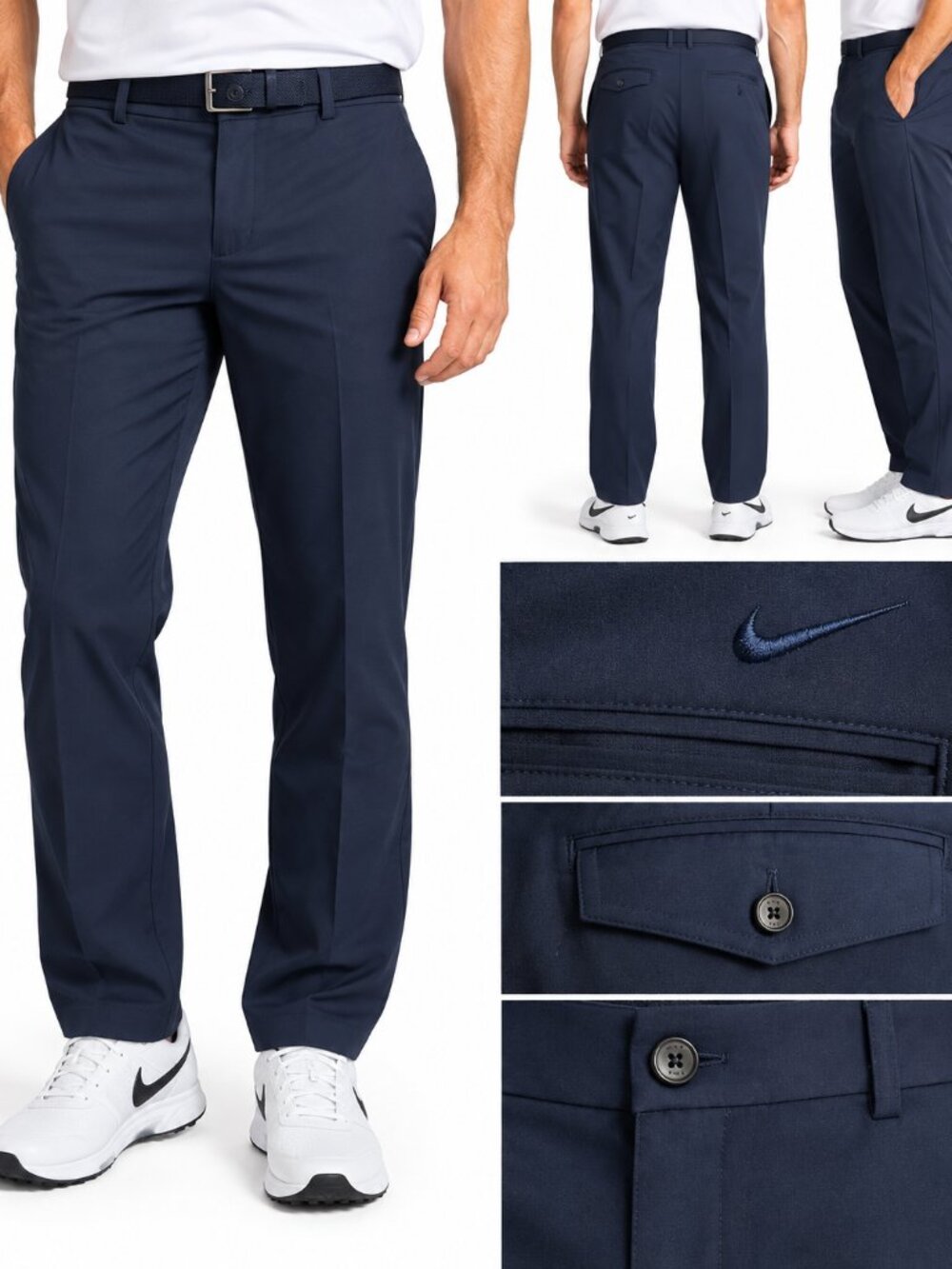 Nike Dri-FIT Men's Golf Pants Navy Blue Standard Fit Size 40x30 Actual 28 Inseam